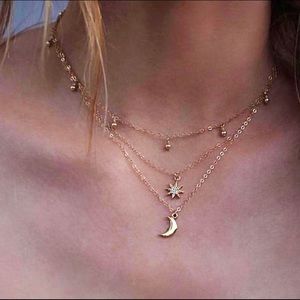 Multilayer sun and moon necklace/ “Luna Necklace”